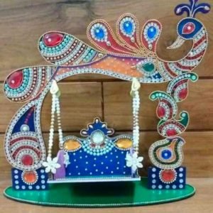 Zupppy Art & Craft Handcrafted Wooden Laddu Gopal Jhula