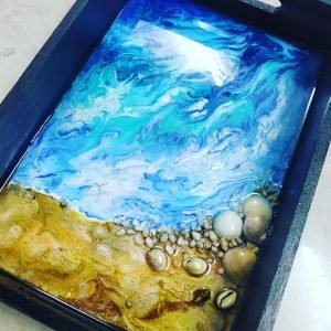 Zupppy Art & Craft Resin Wooden Tray