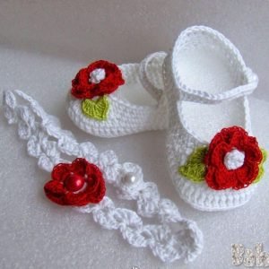 Zupppy Crochet Products Booties with Headband