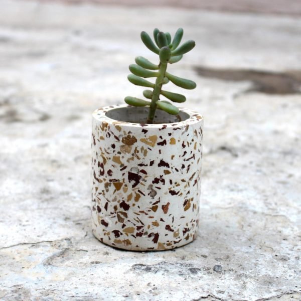 Zupppy Home Decor Unique Marble Plant Holder for Office Desks and Gifts