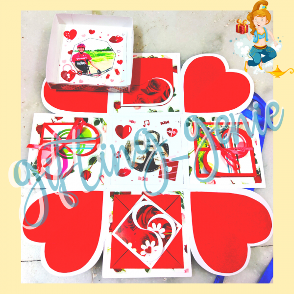 Zupppy Art & Craft Single Layer Love Theme Explosion Box