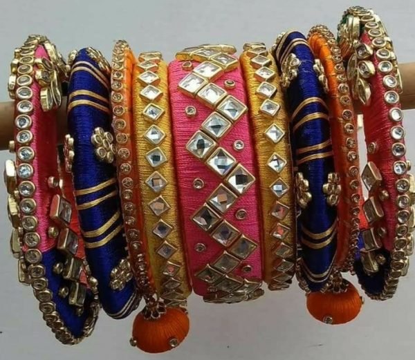 Zupppy Apparel Silk Thread Bangles Set