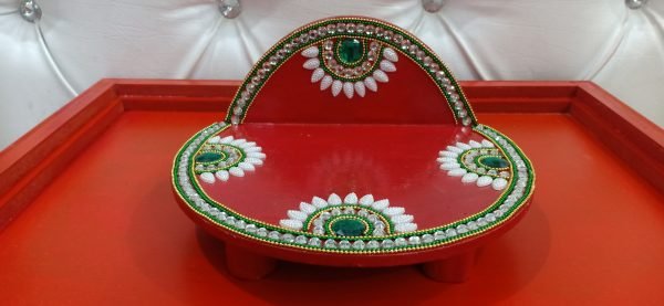 Zupppy Art & Craft Wooden Laddu Gopal Singhasan: Mandir Decoration Item | Zupppy