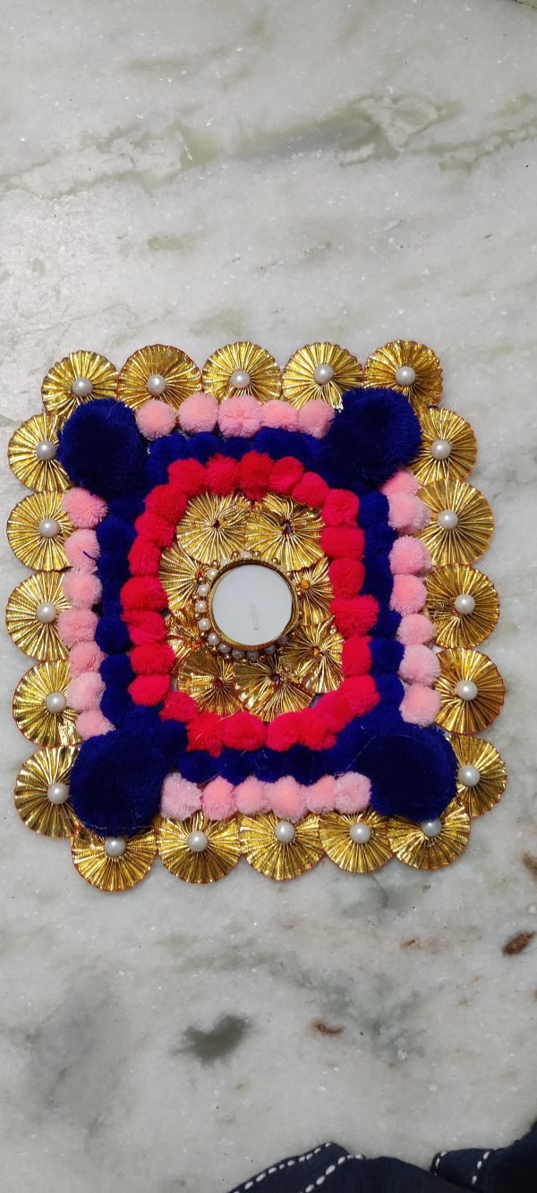 Zupppy Art & Craft Rangoli Diya Matte, Customised Diya, Night Candle, Special Diwali Pooja Matte, Trending