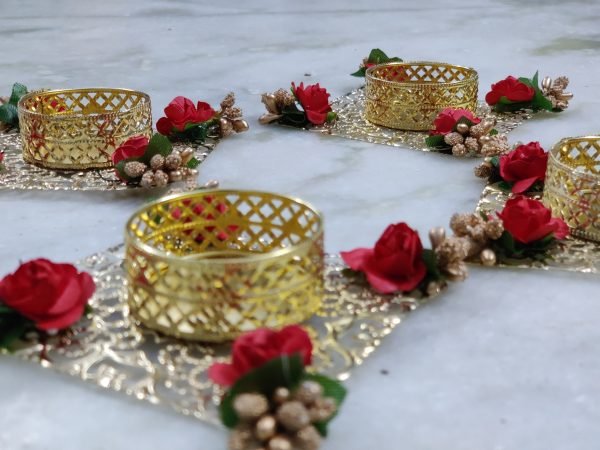 Zupppy Home Decor Exquisite Diwali Decoration Set: Metal & Paper Flowers