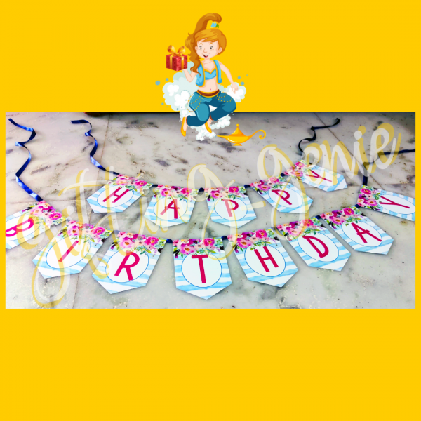 Zupppy Art & Craft Floral Theme Birthday Banner