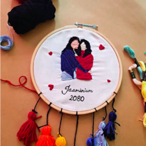 Zupppy Apparel Customizable Bride & Groom Calendar Embroidered Hoop – Shop Personalized Moments!