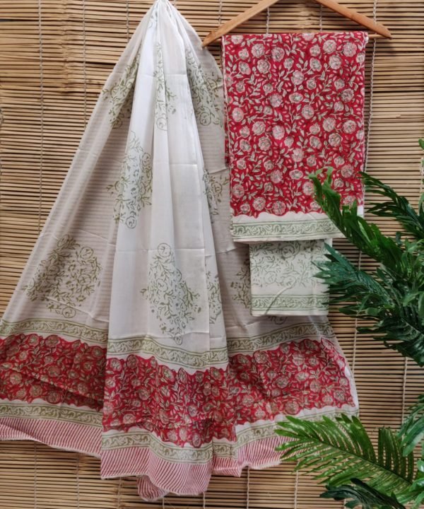 Zupppy Apparel Buy Exquisite Cotton Hand Block Printed Suit Set with Mulmul Dupatta Online in India