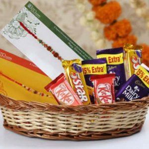 Zupppy Chocolates Set of rakhi with cadbury basket