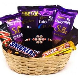 Zupppy Art & Craft Rakhi with chocolate basket