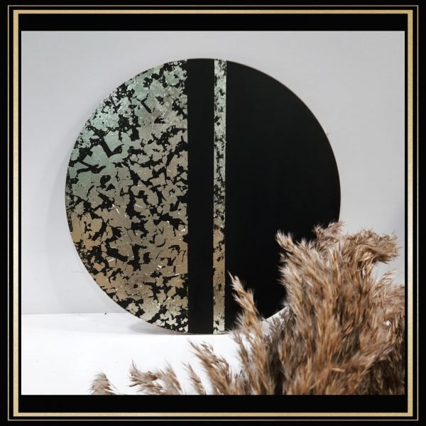 Zupppy Art & Craft Classic black and gold leaf wall art