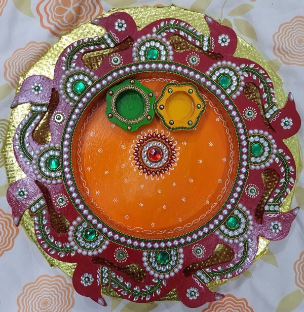 Zupppy Art & Craft Wooden Pooja Thaali