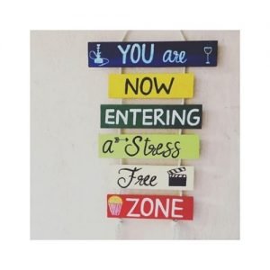 Zupppy Home Decor Wooden Handprinted Welcome Board Sign for Charming Wall Decor