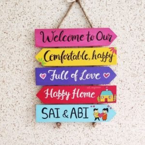 Zupppy Home Decor Wooden wall hanging name plate