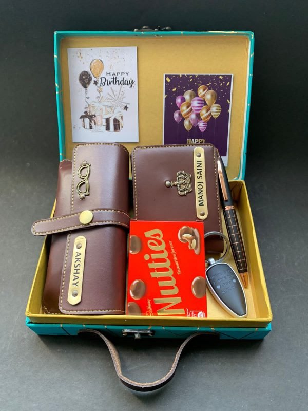 Zupppy Accessories Premium Customizable Gift Hamper for Men & Women – Wallet, Eyewear Case, Pen, Keychain, and Chocolates