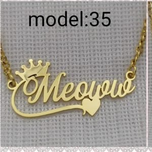 Zupppy Accessories Name Pendant With Crown And Heart