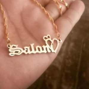 Zupppy Accessories Name Pendant With Heart- Golden