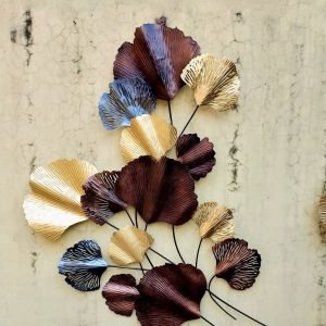 metal leaf textured wall art