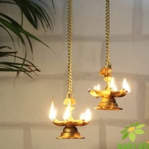 Zupppy Handcraft Hanging Peacock Diya Pair with Chain