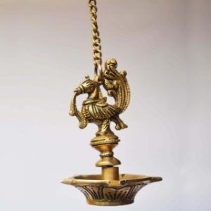 Zupppy Art & Craft Brass Hanging Bird Lamp