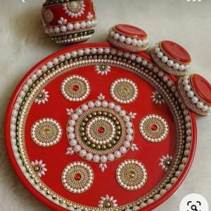 Zupppy Diyas & Candles Steel Pooja thali with katori and mug