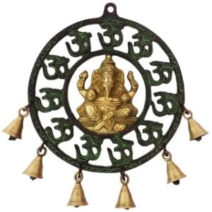 Zupppy wall hanging Wall Hanging Double Finish Om Ganesh with Bells