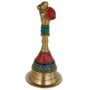 Zupppy Home Decor Hand crafted Hand bell made in brass work