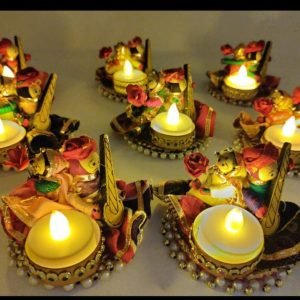 Zupppy Diyas & Candles Rajasthani Candle Puppet set in Brass