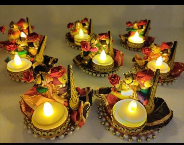 Zupppy Diyas & Candles Rajasthani Candle Puppet set in Brass