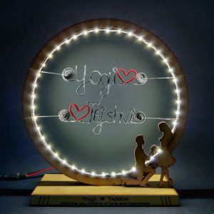 Zupppy Art & Craft Couple Name Ring Night Lamp