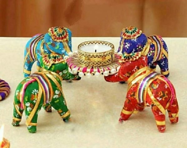 Zupppy Diyas & Candles Elephant candle holder