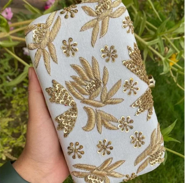 Zupppy Accessories Handcrafted Embroidered Clutches – Exquisite Party and Wedding Bags