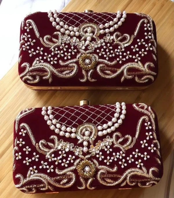 Zupppy Accessories Handcrafted Embroidered Clutches – Exquisite Party and Wedding Bags