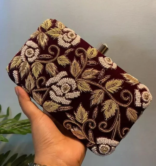 Zupppy Accessories Handcrafted Embroidered Clutches – Exquisite Party and Wedding Bags