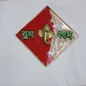 Zupppy Art & Craft Ganpati Design Brass Deepak Stand