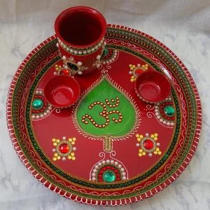 Zupppy poojan Steel Pooja Thali – Premium Quality Prayer Plate for Divine Offerings and Rituals