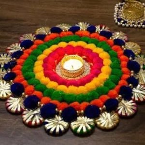 Zupppy rangoli Floral candle rangoli