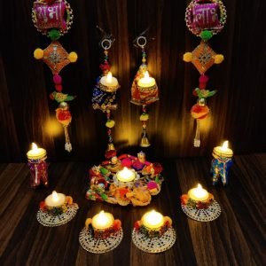 Zupppy Art & Craft Ganpati Design Brass Deepak Stand