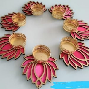 Zupppy Diyas & Candles Lotus shaped candle holder