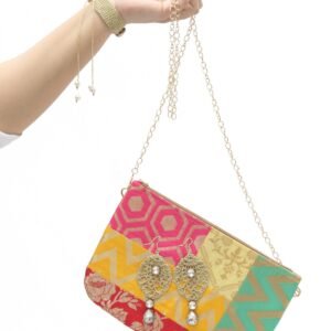 Zupppy Crochet Products Handcrafted Crochet Sling Bag with Colorful Embellishments