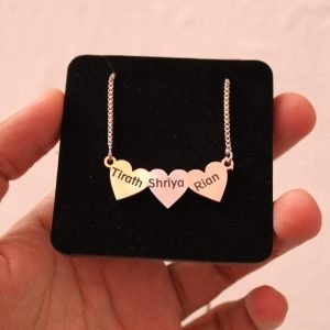 Zupppy Customized Gifts Triple Heart Pendent Online | Zupppy