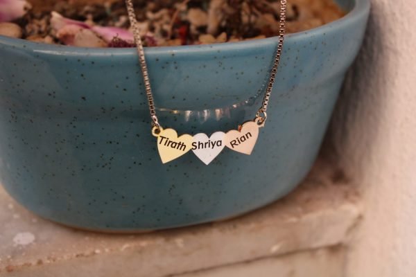 Zupppy Customized Gifts Triple Heart Pendent Online | Zupppy