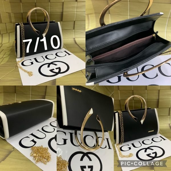 Zupppy Accessories GUCCI Iconic Sleek Leather Clutch Handbag with Chain