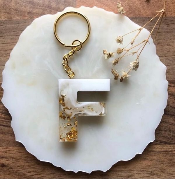 Zupppy Accessories Alphabet  Snap Hook Name Tag Resin Keychain