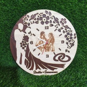 Zupppy Home Decor customize engraved couple clock