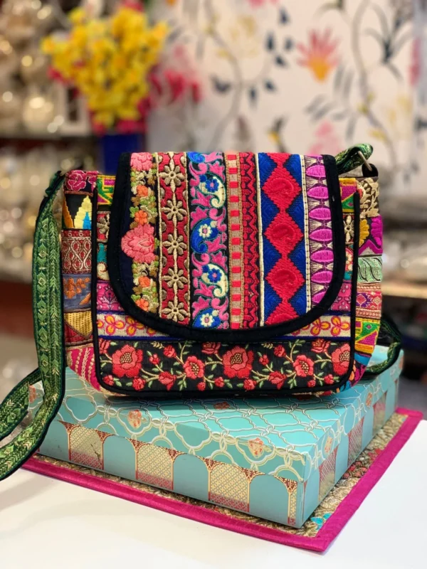 Zupppy Accessories Handcrafted Banjara Embroidered Sling Bag | Boho Style Crossbody Bag | Banjara Sling Purse