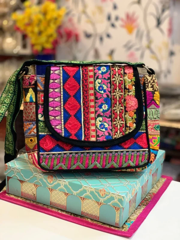 Zupppy Accessories Handcrafted Banjara Embroidered Sling Bag | Boho Style Crossbody Bag | Banjara Sling Purse