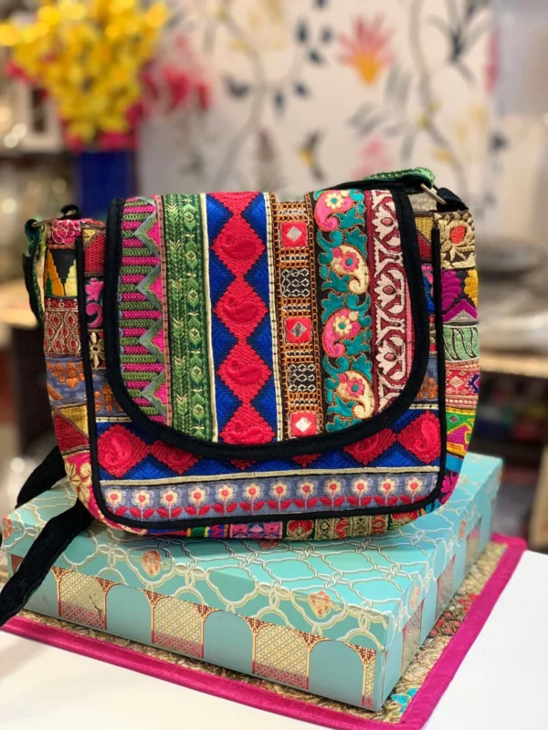 Zupppy Accessories Handcrafted Banjara Embroidered Sling Bag | Boho Style Crossbody Bag | Banjara Sling Purse
