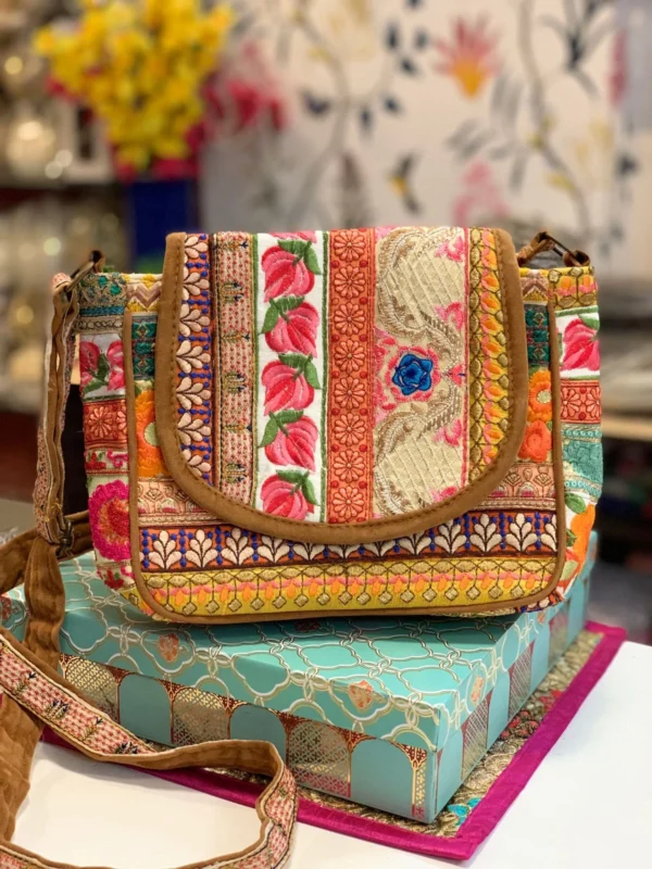 Zupppy Accessories Handcrafted Banjara Embroidered Sling Bag | Boho Style Crossbody Bag | Banjara Sling Purse