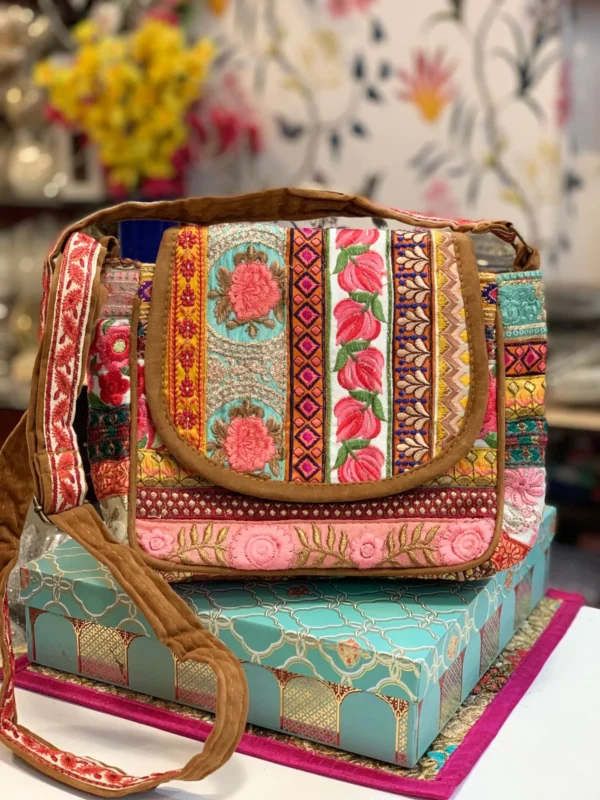 Zupppy Accessories Handcrafted Banjara Embroidered Sling Bag | Boho Style Crossbody Bag | Banjara Sling Purse